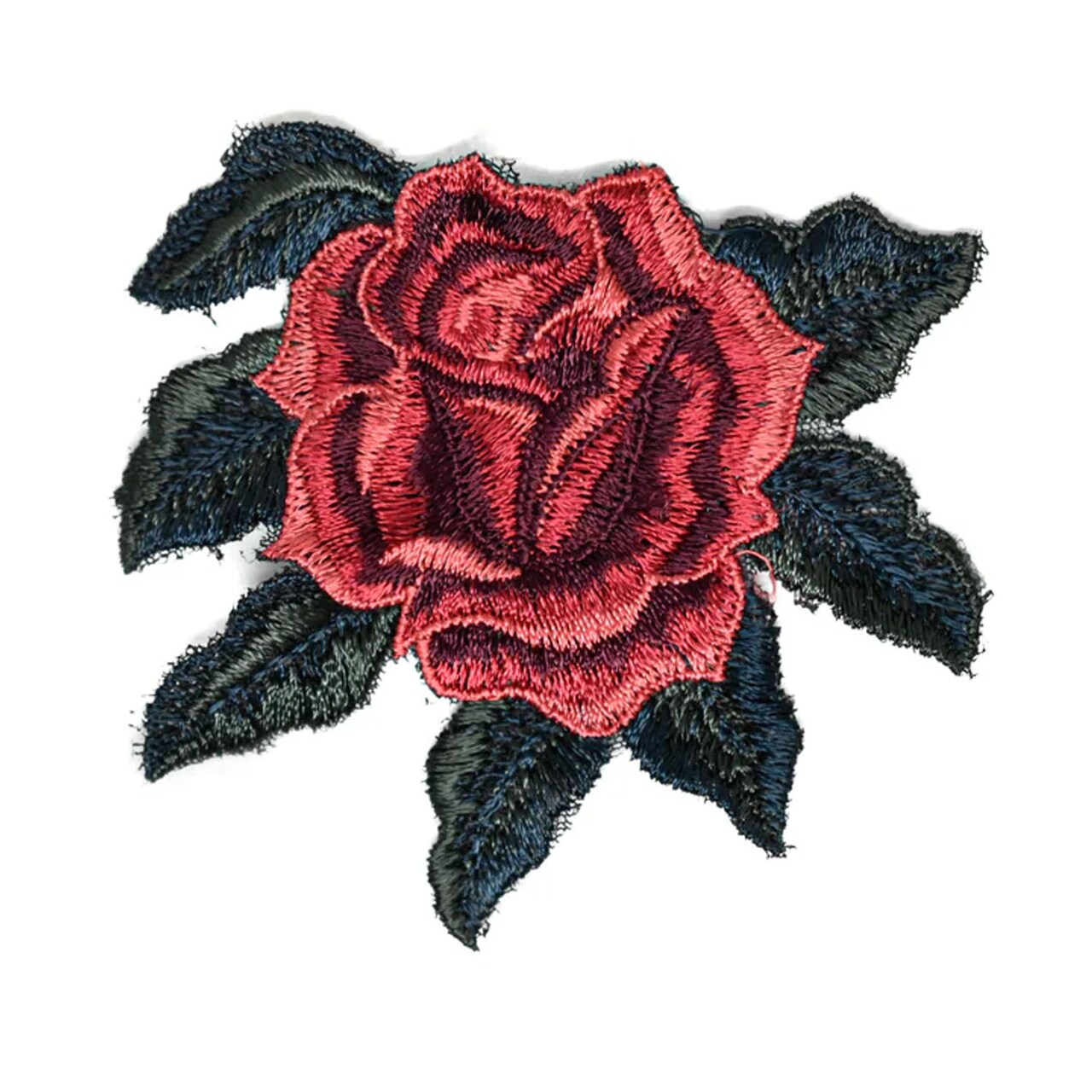 Rose Embroidered Applique 4 x 3.50 Inch Decorative Sewing Patch for Garments